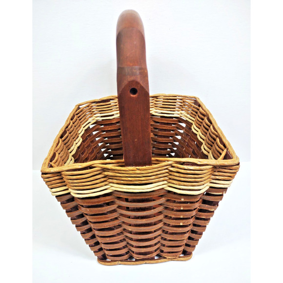 FOXCREEK Basket Company Dated & Signed Magazine Book Basket 2001 w Divider USA - Picture 4 of 11